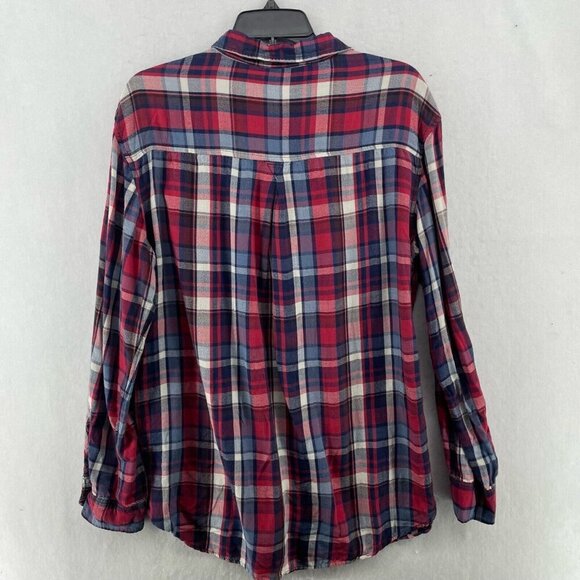 American Eagle Outfitters Shirt Women's Sz XL Red Plaid Oversized Fit Button Up - Picture 2 of 13